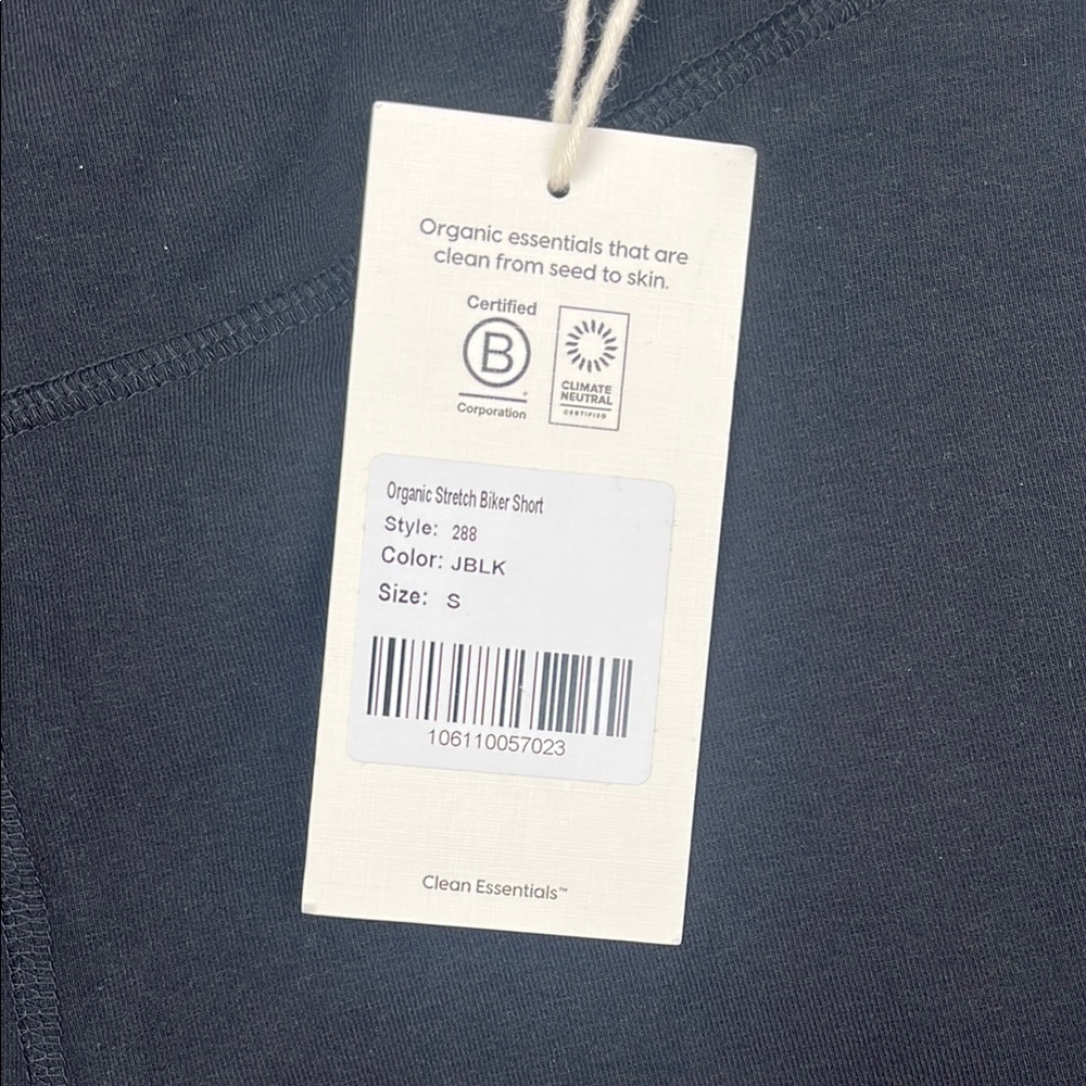 NEW MATE The Label S Organic Cotton Stretch Black Sports Bra and‎ Shorts Set - Picture 2 of 13